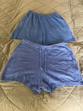 2 $40 Naked cashmere Blue shorts: one is linen and another is cotton/cashmere